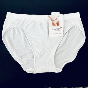 NWT Lovable White 9/XXL Super Soft Stretch Seamless Hi-Cut Hipster Bikini Pantie